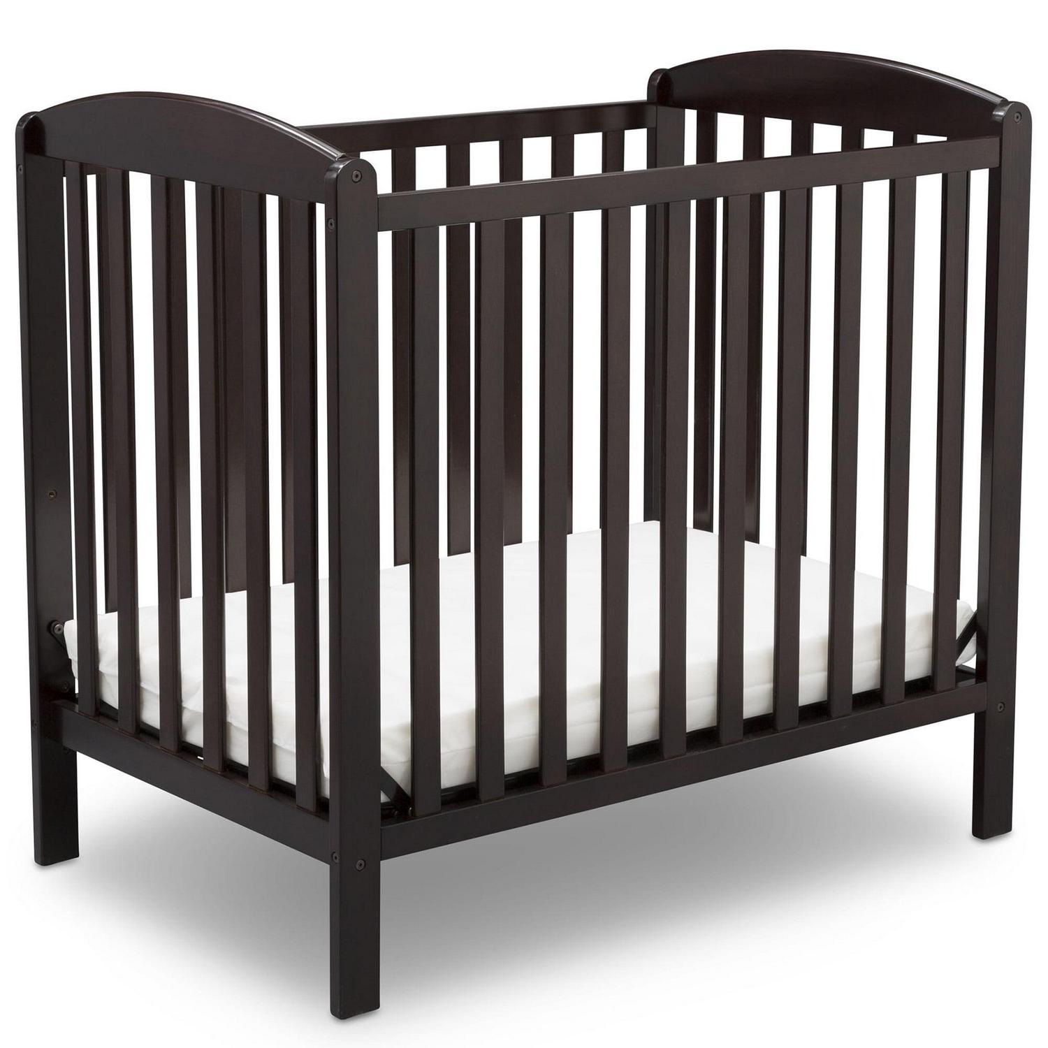 Delta Children NEW Gateway Mini Convertible Baby Crib with Mattress. Dark Chocolate