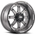 Grid Wheels 117955A1 17 in. Dia. x 9 in. GD10 0 mm Offset, 5 x 150 mm Wheel with Black Lip, Matte Anthracite