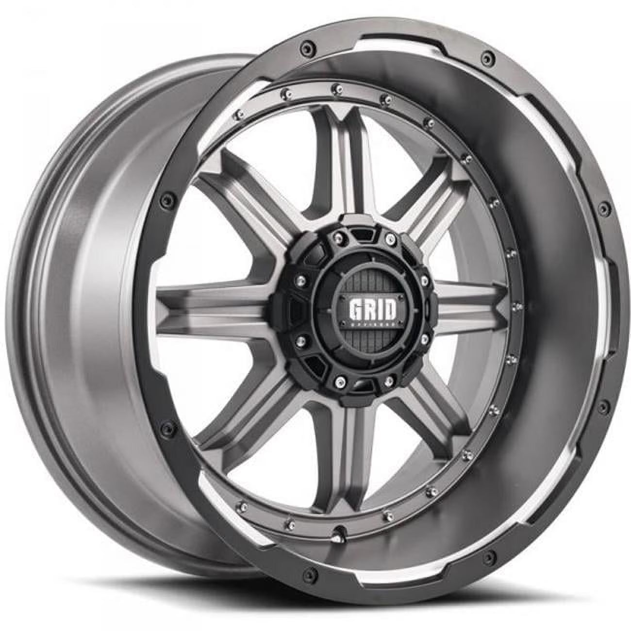 Grid Wheels 117955A1 17 in. Dia. x 9 in. GD10 0 mm Offset, 5 x 150 mm Wheel with Black Lip, Matte Anthracite