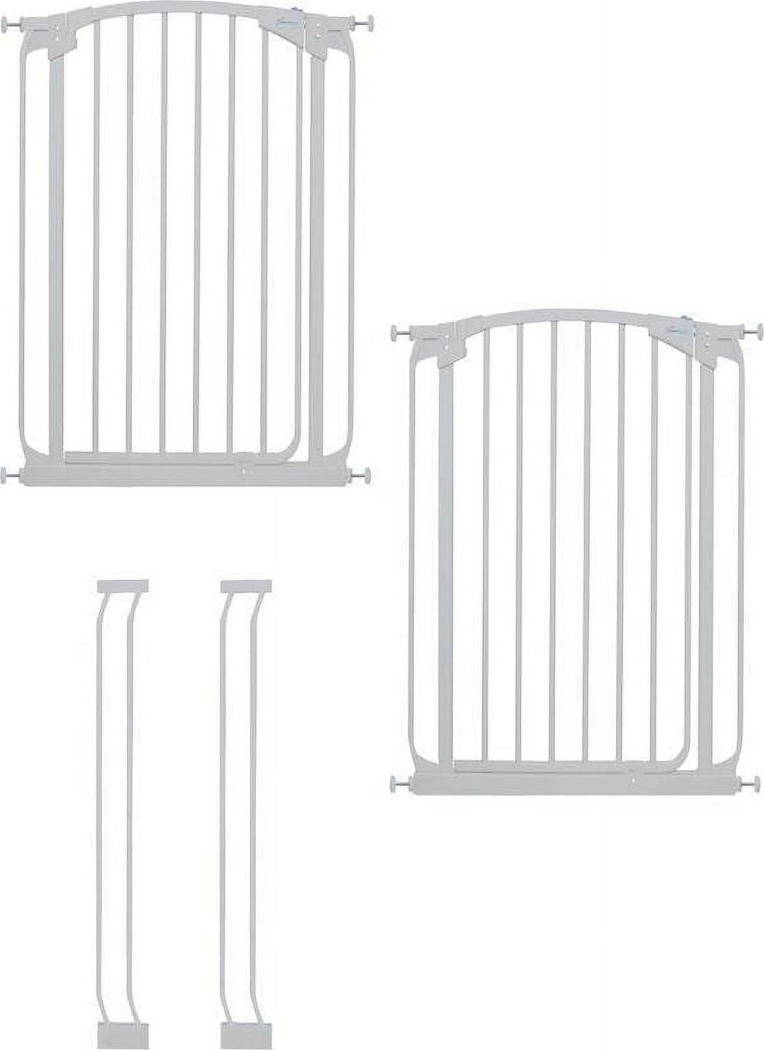 Dreambaby Chelsea Tall Auto Close Stay Open Gate Extra Value Pack- White (Includes 2 X Gates 2 X 3.5¡å Extensions)-Finish:White