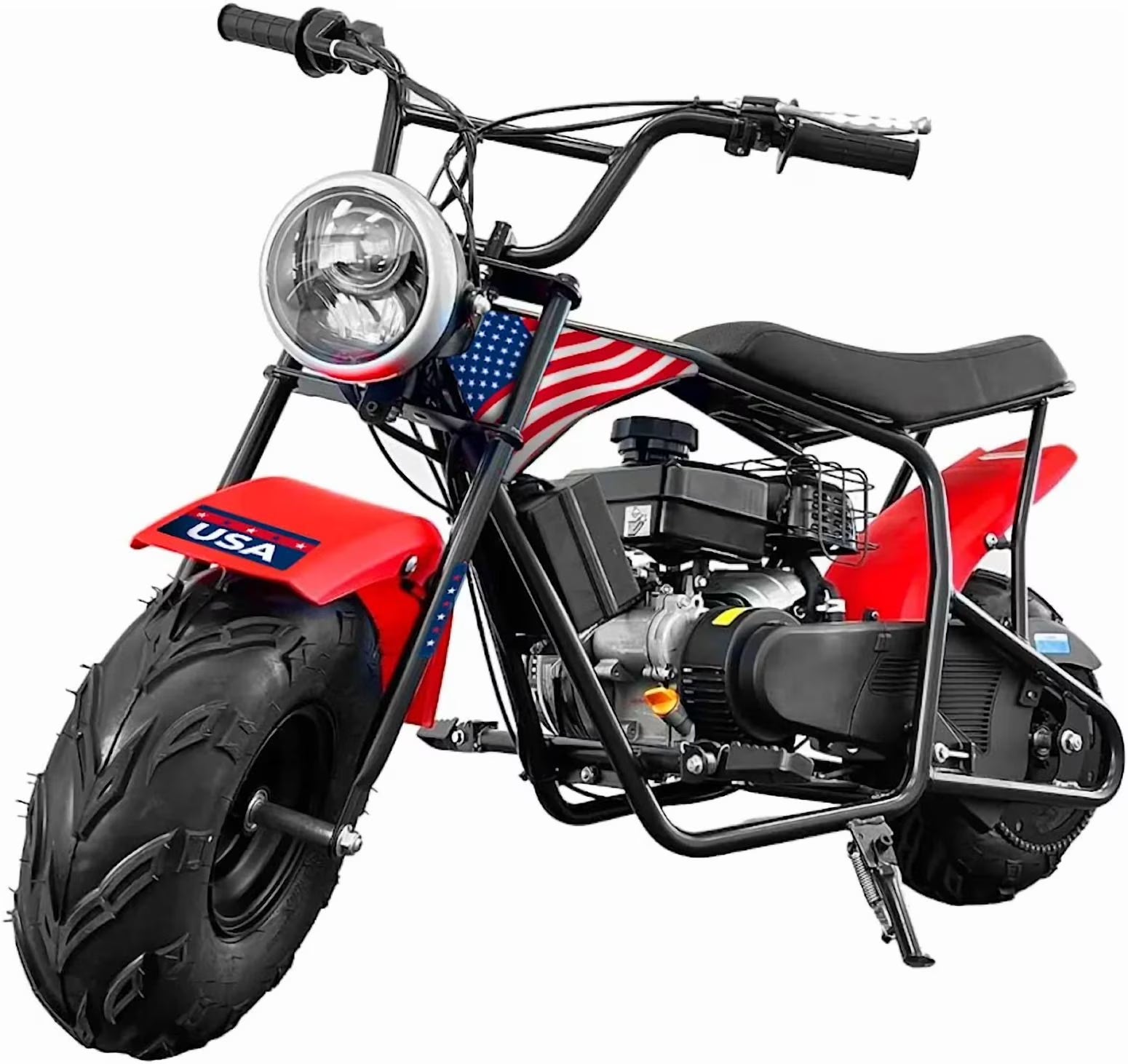 XtremepowerUS Mini Dirt Bike, 99CC Gas Powered Mini Bike, 4 Stroke 3HP Motor, Off Road Trail Bike For Kids & Adults, Up to 24 MPH, Weight Support Up to 185lbs Red/Black