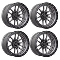 4 x Lock Offroad Krawler Matte Gray Wheels 6x139.7 17x9 -12et Truck Suv Rims