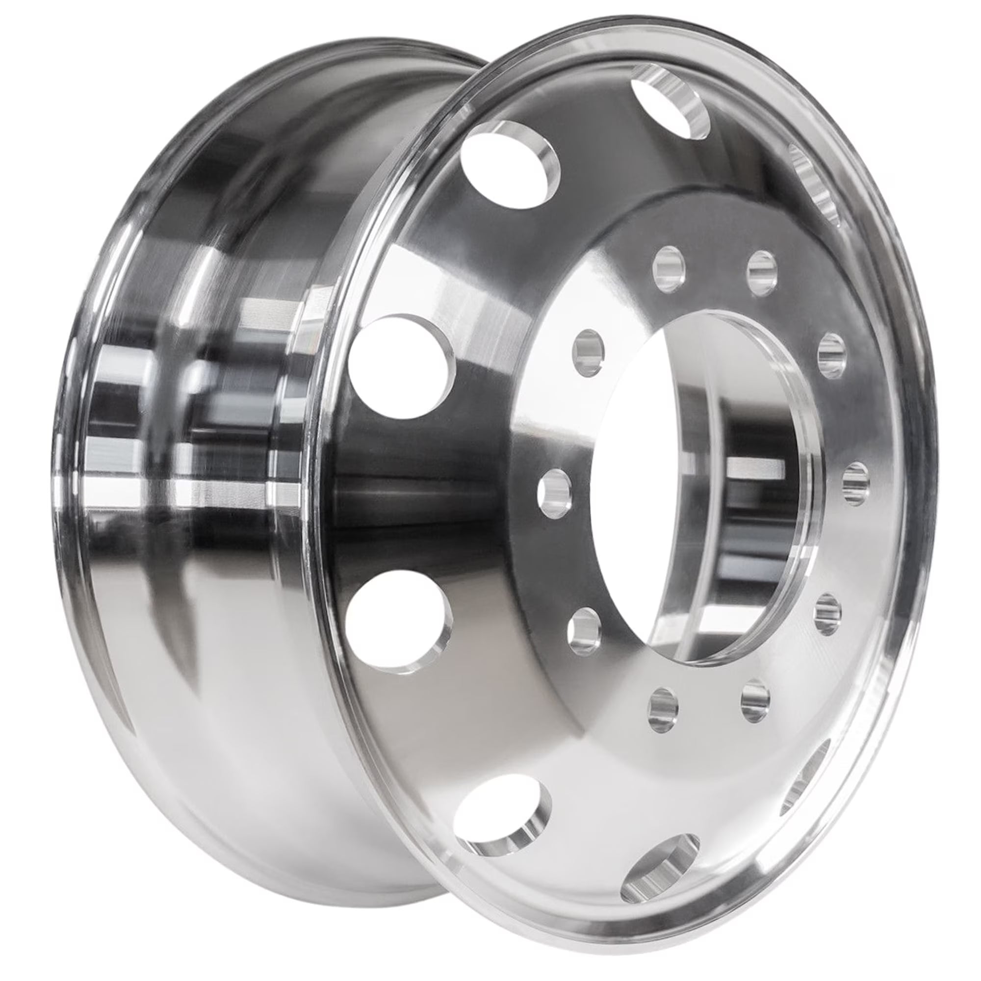 Truck Wheel 24.5x8.25 Stud Piloted Forged Aluminum Rims Both-side Polished 1pc.