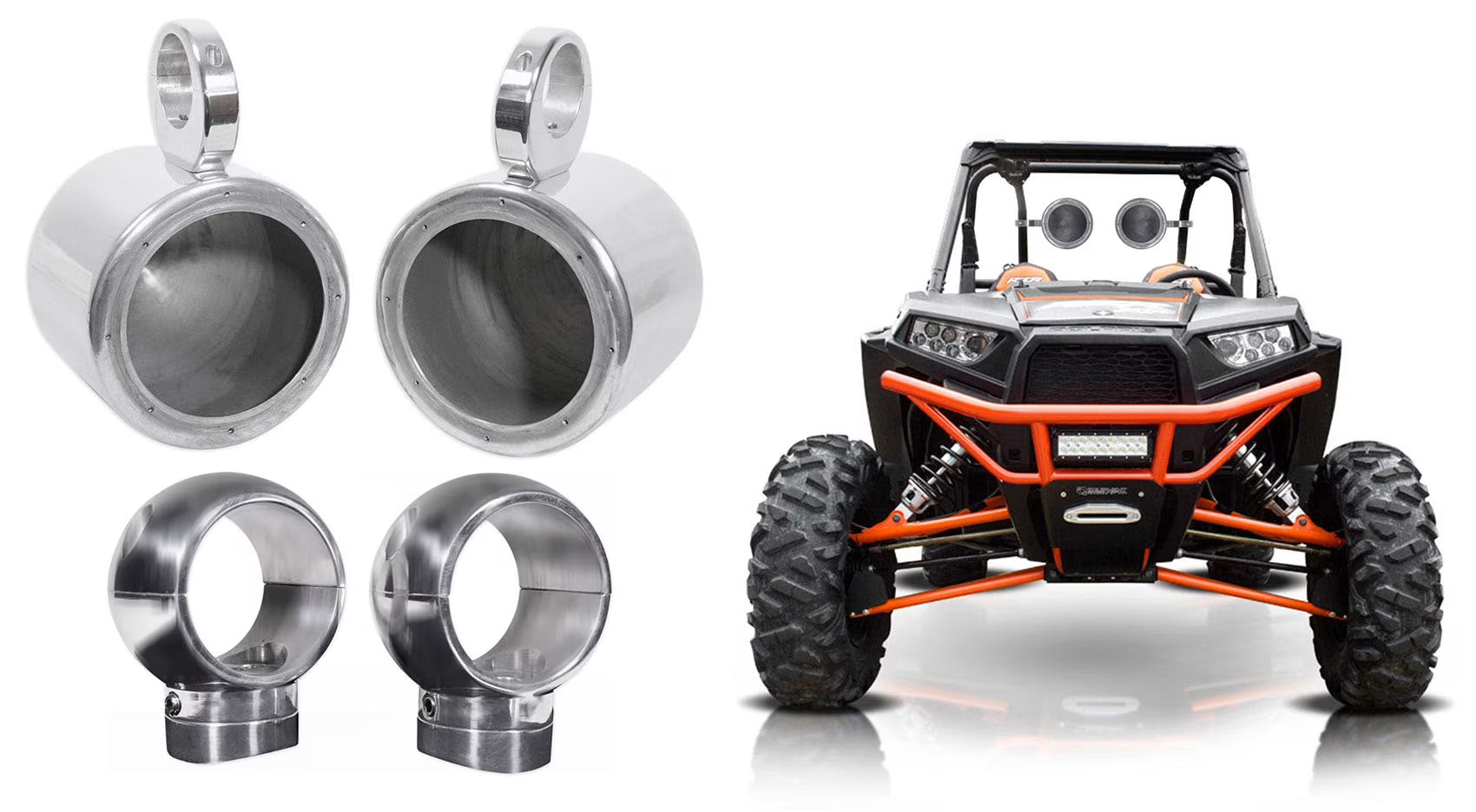 (2) Rockville MAC65S 6.5  360 Degree Swivel Tower Speaker Pods For RZR/ATV/UTV