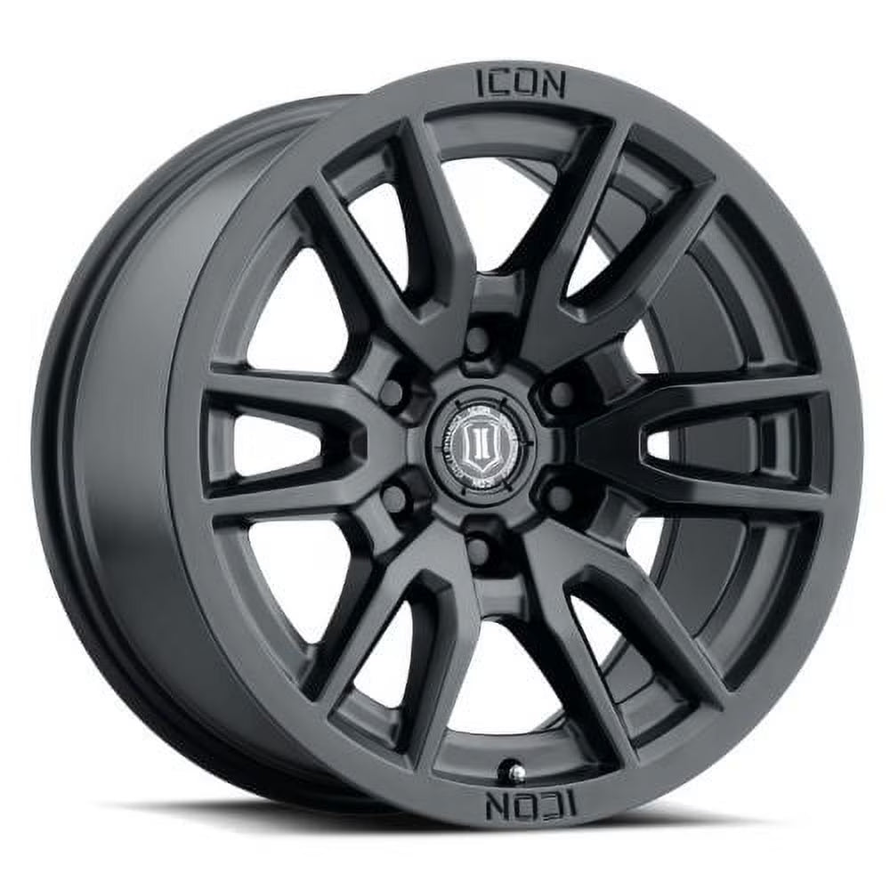 ICON ALLOYS VECTOR 6 17X8.5 6X135 6ET 106.1CB SATIN BLACK WHEEL Fits select: 2004-2023 FORD F150, 2014-2023 FORD EXPEDITION