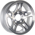 eCustomrim Aluminum Trailer Wheel 15X5 15  5 Lug 4.5 Center T03 Silver Rim