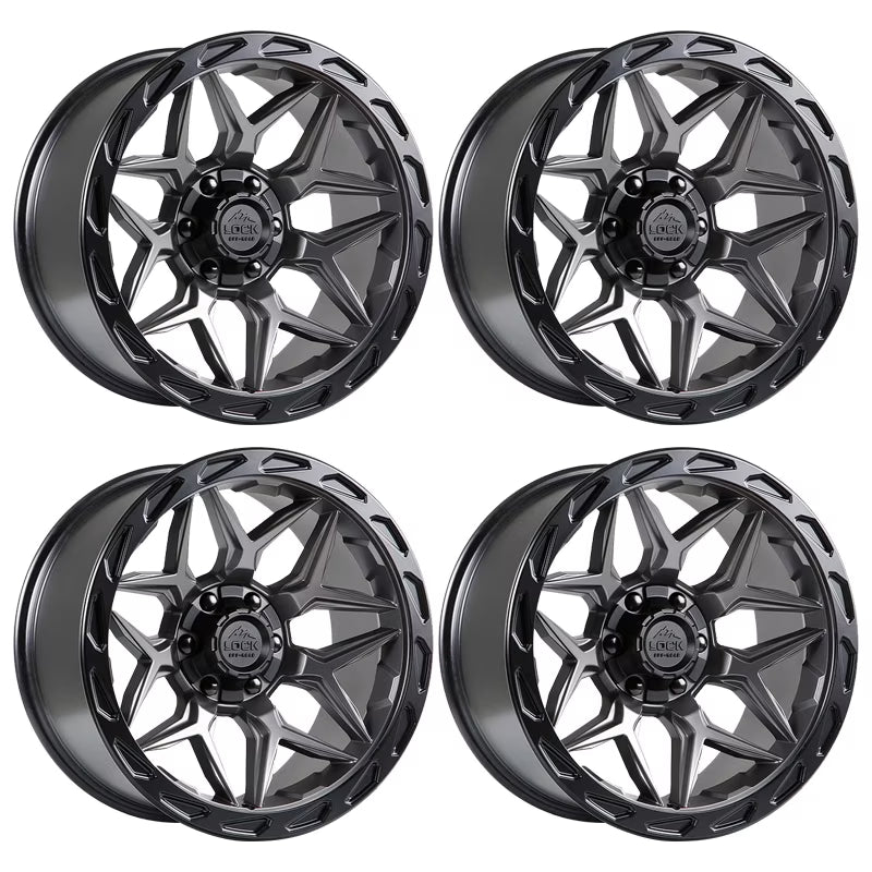 4 x Lock Offroad Matrix Matte Gray Wheels 6x135/6x139.7 20x10 -18et Truck Rims
