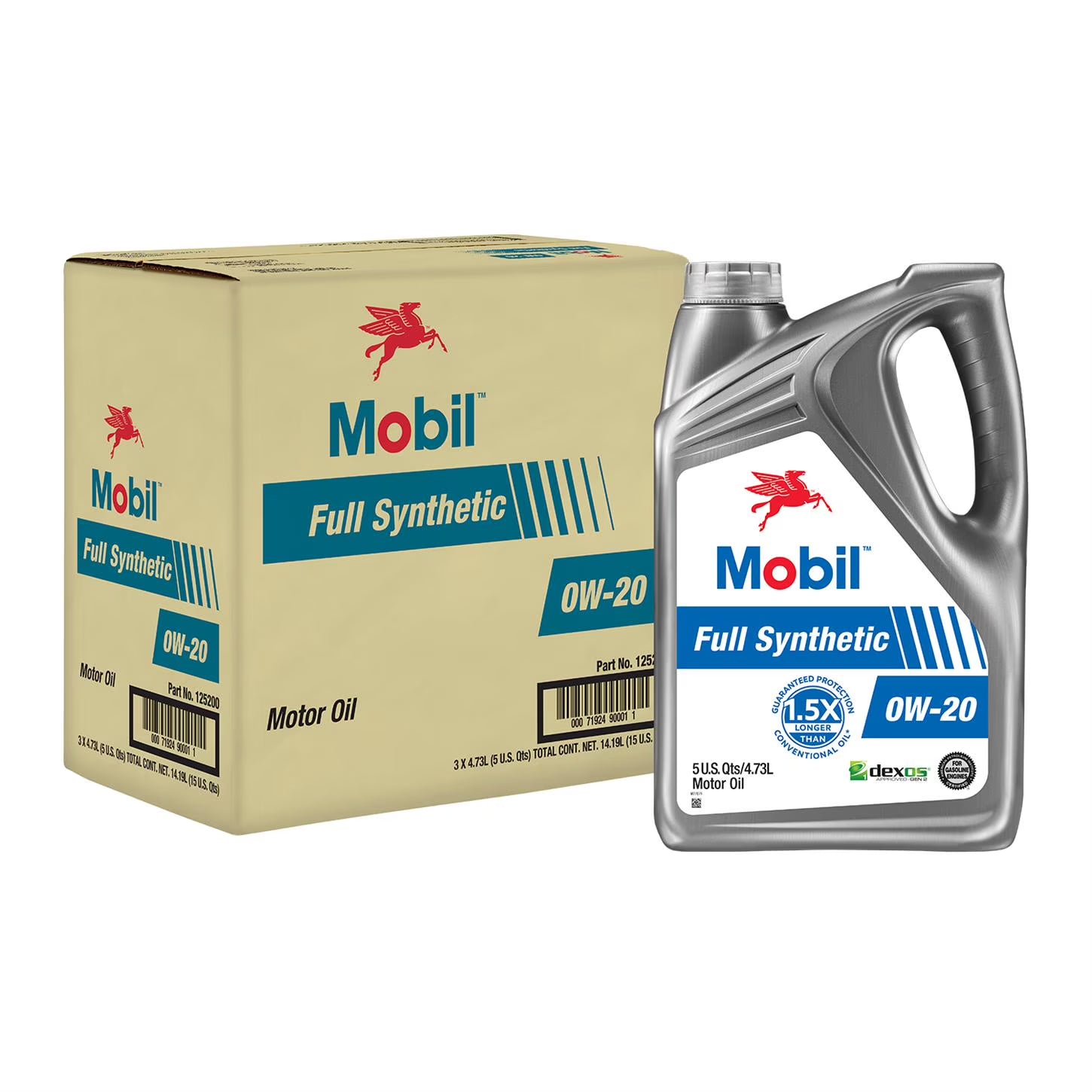 Mobil 1 Full Synthetic Motor Oil 0W-20, 5 qt ( pack 3)