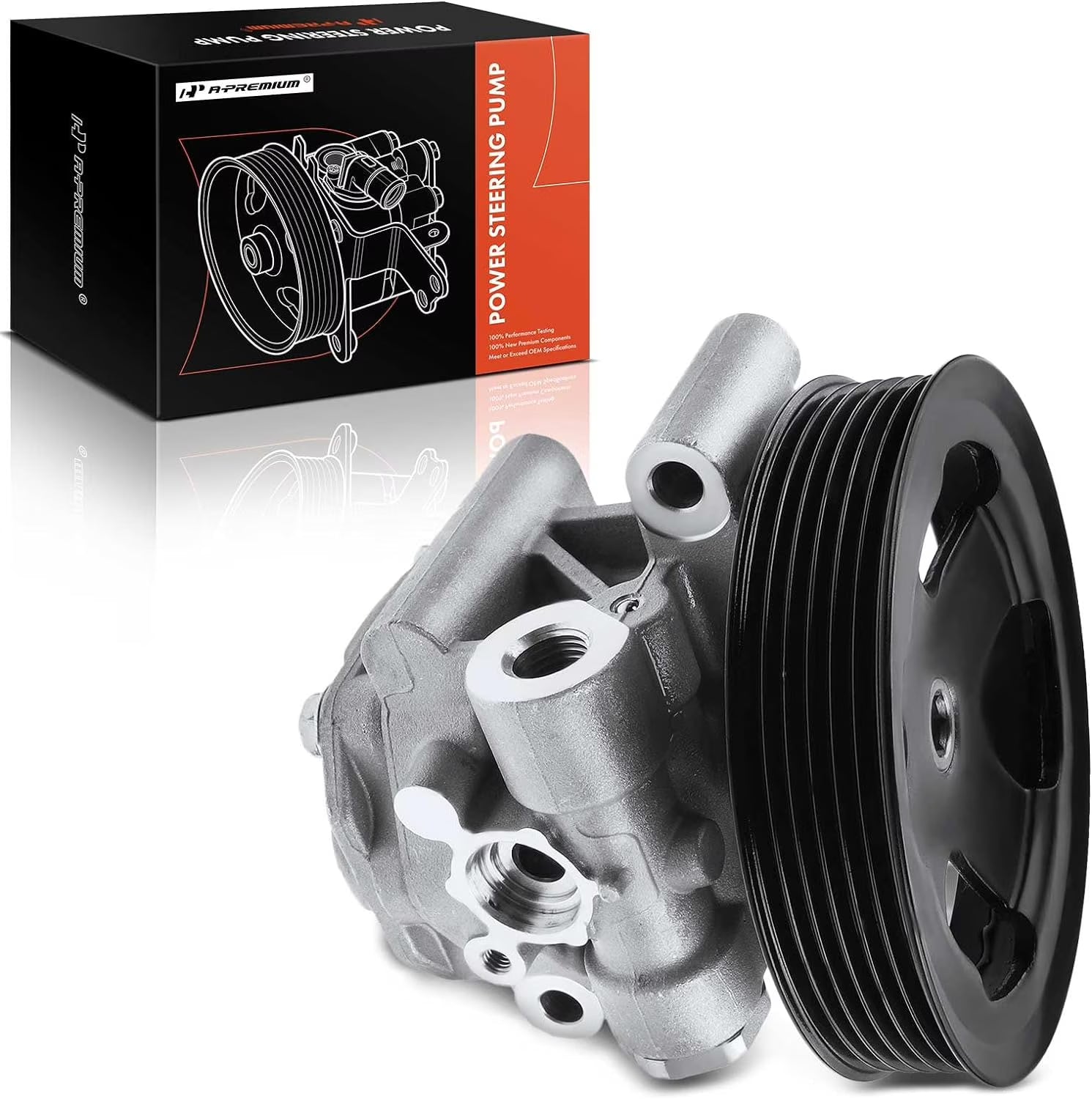 A-Premium Power Steering Pump with Pulley Compatible with Lincoln Zephyr 2006 Ford Fusion Mercury Milan 2006-2009