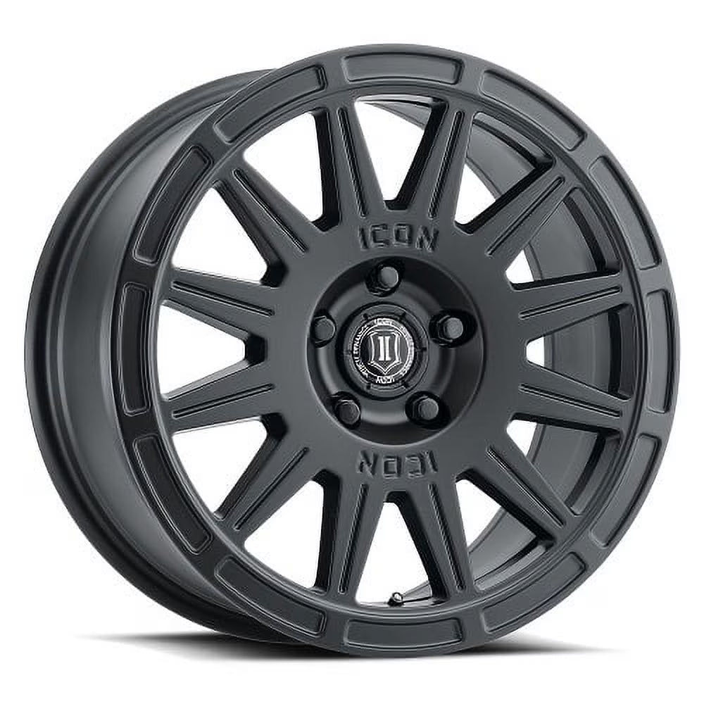 ICON ALLOYS RICOCHET 17X8 5X100 38ET 72.6CB SAT BLACK WHEEL Fits select: 1998-2018 SUBARU FORESTER, 2016-2023 SUBARU CROSSTREK