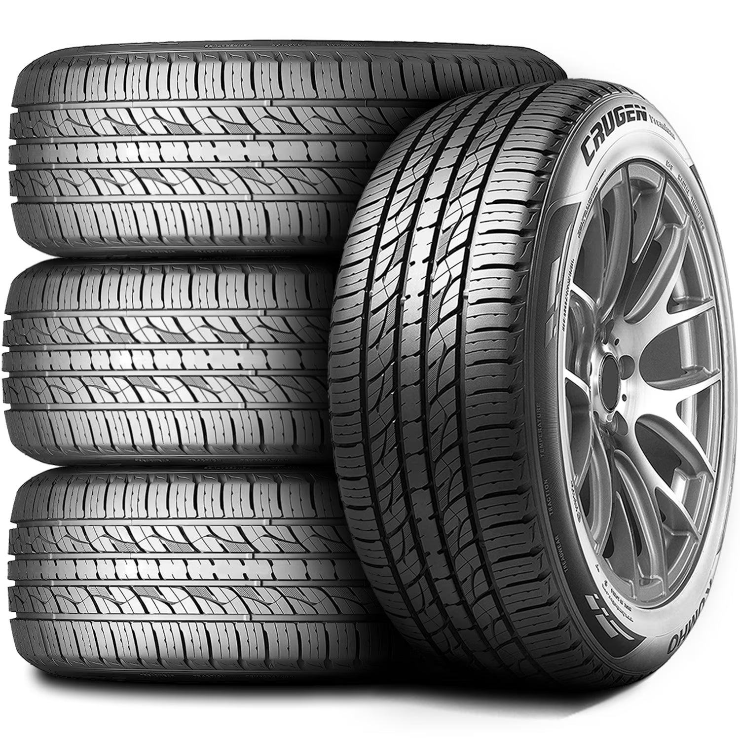 Set of 4 (FOUR) Kumho Crugen Premium 235/65R18 110V XL A/S All Season Tires Fits: 2022-23 Toyota Highlander Hybrid Bronze Edition, 2021 Toyota Highlander XSE