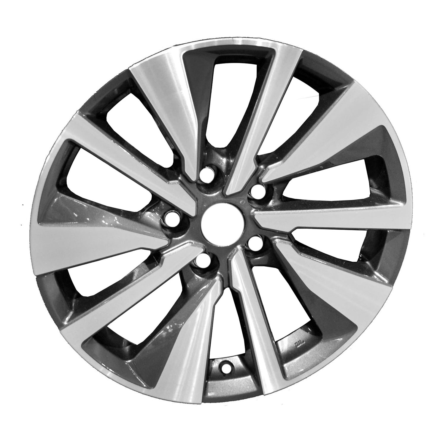 New Aftermarket Machined and Painted Medium Charcoal Aluminum Wheel 17 x 7 fits 2020-2022 Nissan Sentra