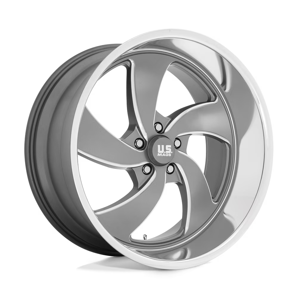US Mag 1PC Cast Aluminum Rim U133 20X8 5X4.75 ANTH-MILL-DCL 1MM, U133208061+01L