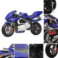 FRP 2 Stroke Pocket Bike 02, Mini Bike for Kids Max Weight 165 LB, Streamline Style Mini Pocket Bike W/ Strong Dual Brakes, Racing Pocket Rocket Max Speed 20 Mph, Blue