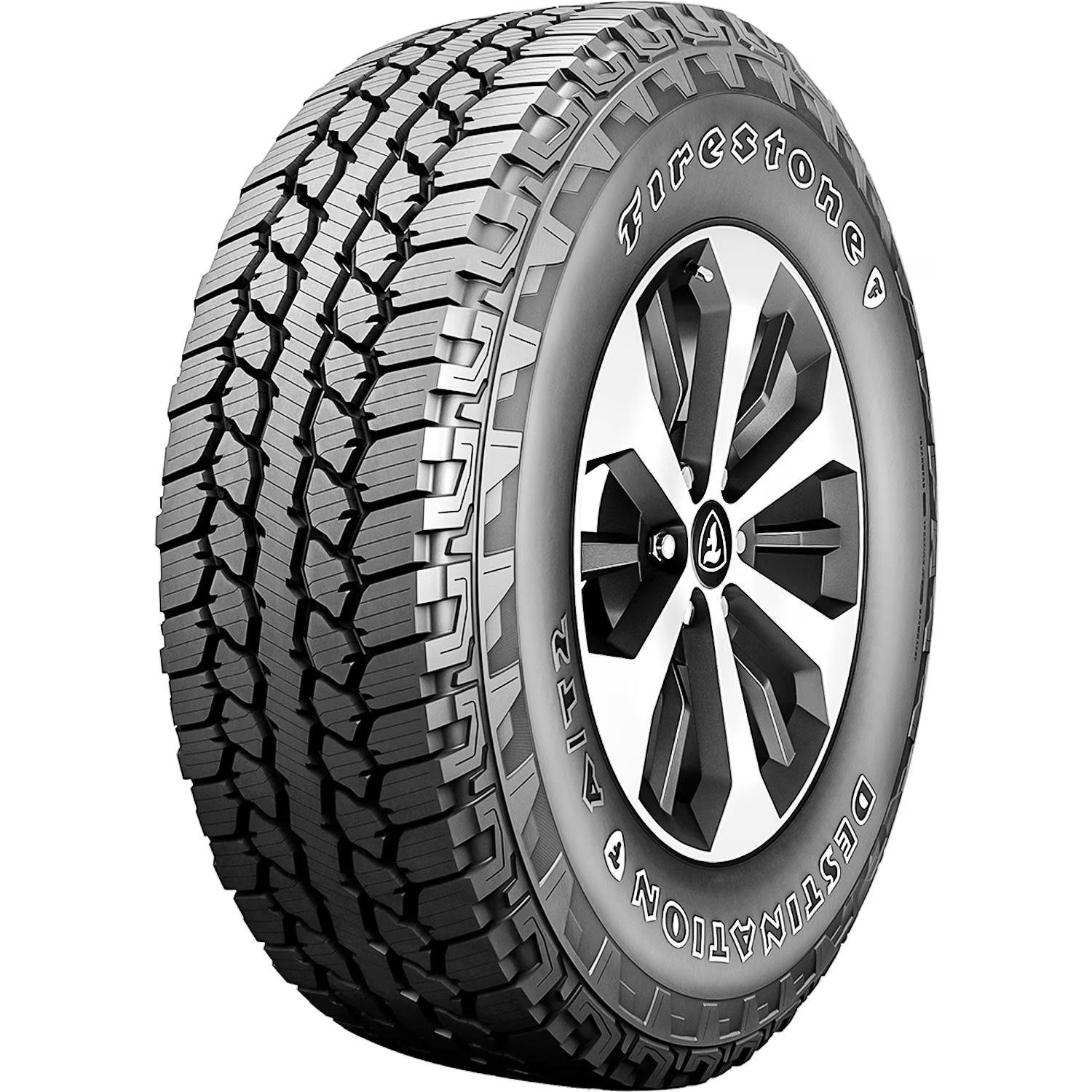 Set of 4 (FOUR) Firestone Destination A/T2 245/65R17 105T AT All Terrain Tires Fits: 2004 Jeep Grand Cherokee Overland, 2019 Jeep Cherokee Trailhawk Elite