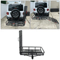 Kojem Electric Wheelchair Scooter Hitch Mount Folding Carrier Rack with Mobility Disability Medical Ramp 2  Hitch Receiver 500lb Capacity Basket-Style