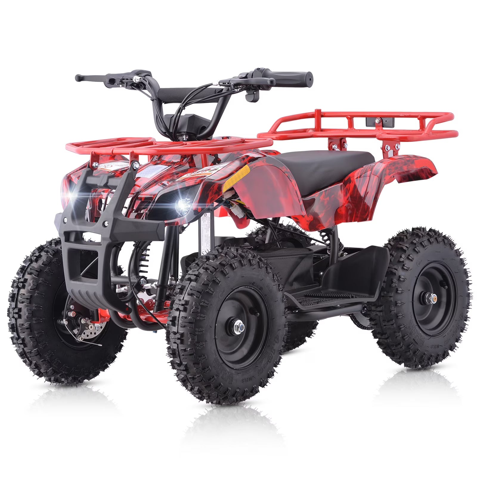 Aoemoe 500W 36V Battery-Powered Ride-On Off-Road 4-Wheeler ?C 15 Mile Range, Flame