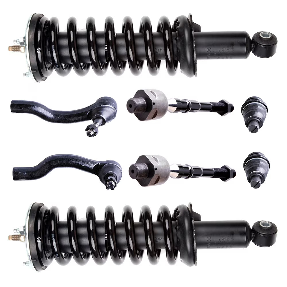 AUTOMUTO Struts Assembly Struts & Shocks Front Strut Spring Assembly Control Arm and Ball Joint Assembly Tie Rod End Fit For 2005-2012 for Nissan Pathfinder 2005-2012 for Nissan Xterra