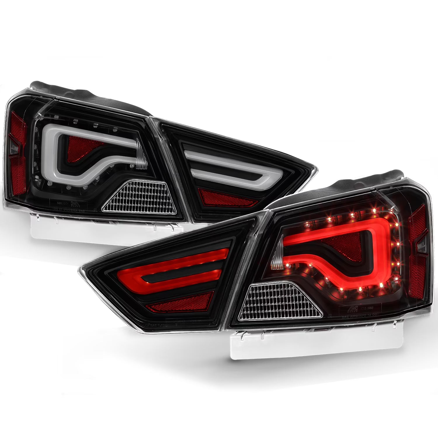 AKKON - Fits 2014-2020 Chevy Impala Sedan Model LED Tube Bar Black Smoked Tail Brake Lights w/ Trunk Lamp 4pcs Set