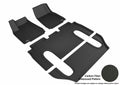 3D MAXpider Custom Fit Kagu Floor Mat (Black) Compatible with Tesla Model X Non-folding 6-Seat 2016-2021 - Full Set