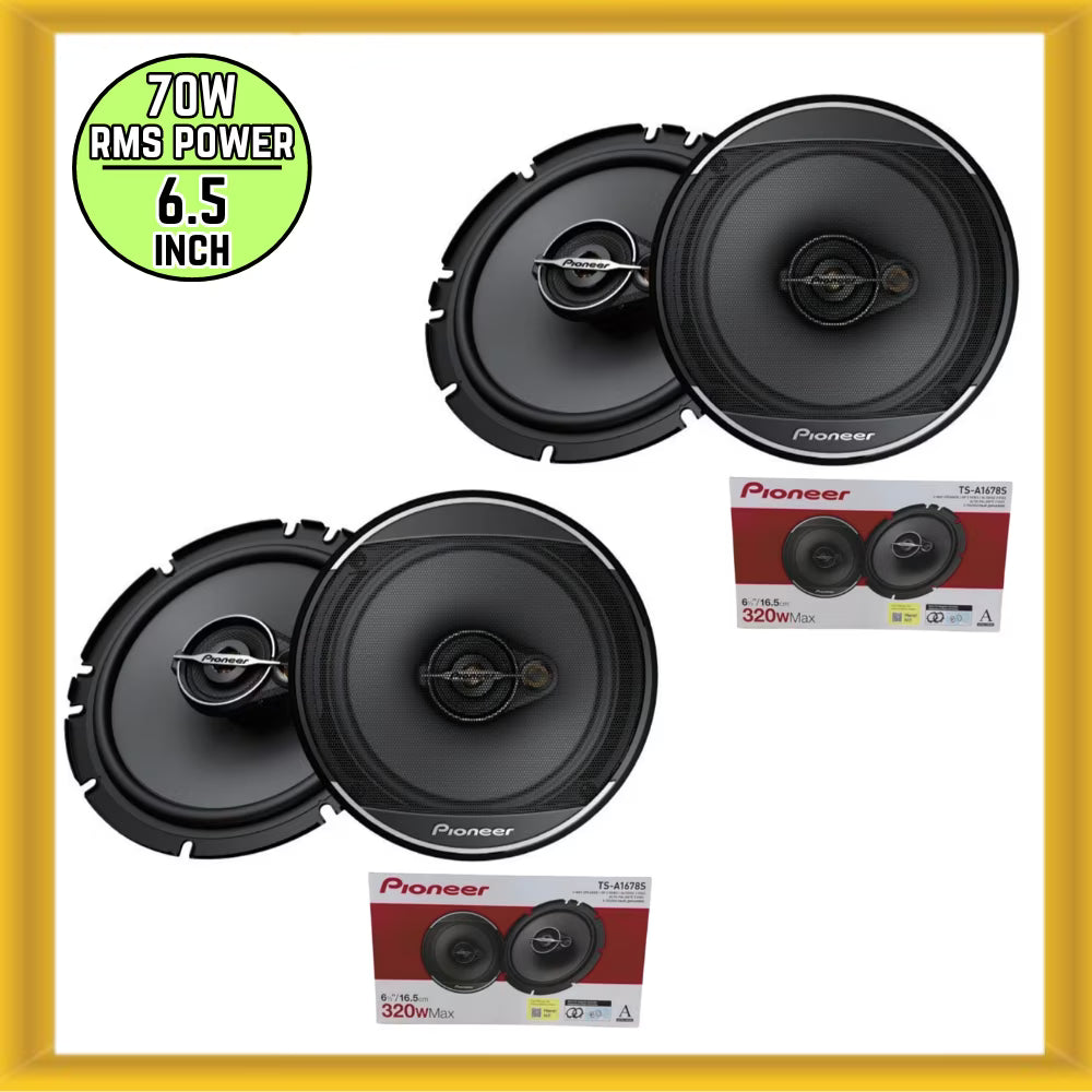 Pioneer A Series TS-A1678S 6.5  70W Power 4 Ohms 3-way Car Speaker (2 PACK)