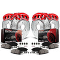 PowerStop Front and Rear Z23 Evolution Sport Brake Pad and Rotor Kit with Red Powder Coated Calipers Fits: NISSAN Select Models KC8358