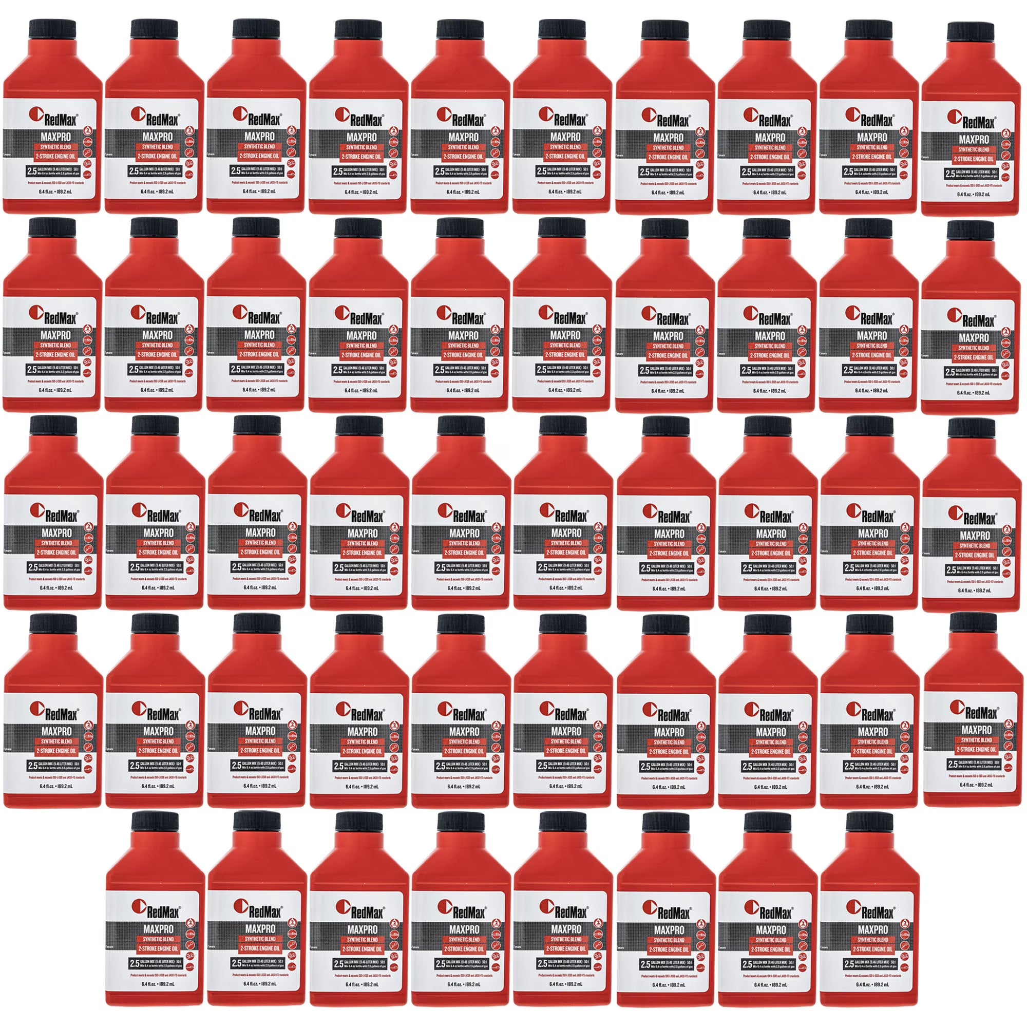 1 Case of (48) 6.4oz Bottles of RedMax Synthetic Blend 2 Stroke Cycle Oil 50:1