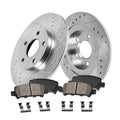 Callahan Brake Parts Brake Kit for Ford Fusion 2013-2016, Lincoln MKC 2015-2019, Lincoln MKZ 2013-2016 Rear Drilled and Slotted Brake Rotors with Ceramic Brake Pads EBYK026872
