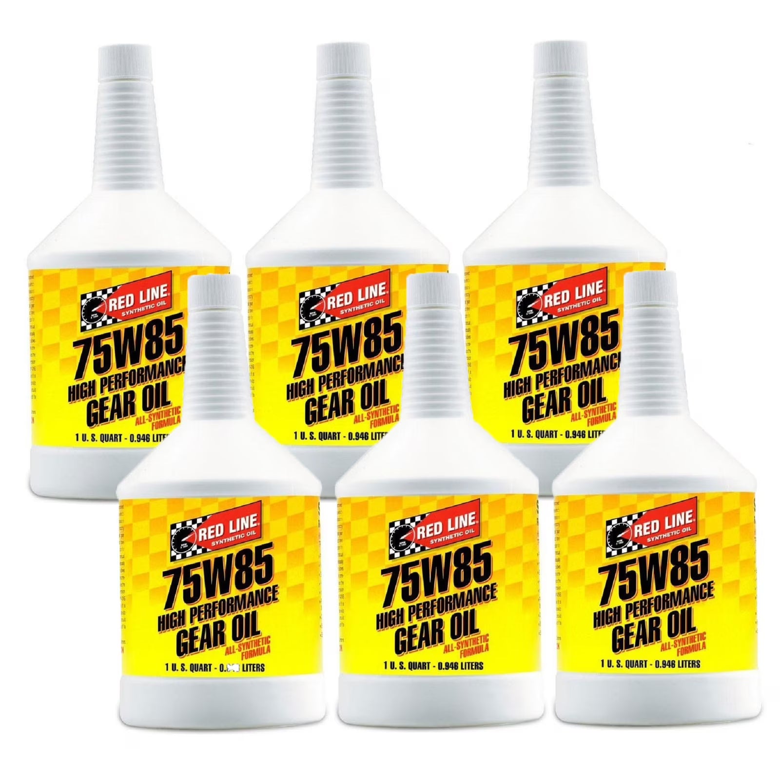 Red Line 50104 75W85 1 Quarts Lightweight Synthetic Gear Oil Fluid - 6 Pack