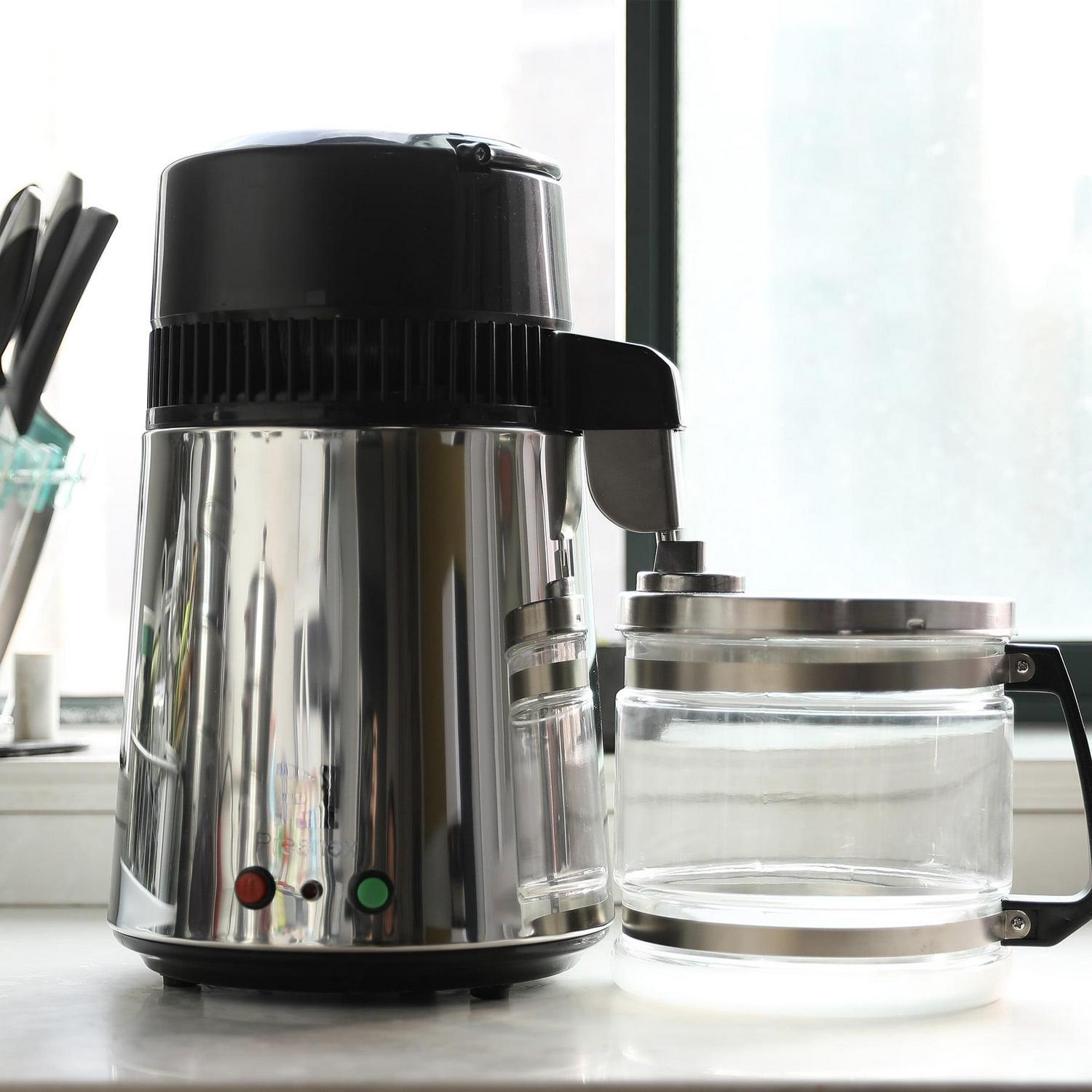 1 Gallon/ 4L Home Stainless Steel Water Distiller w/ Glass Bottle