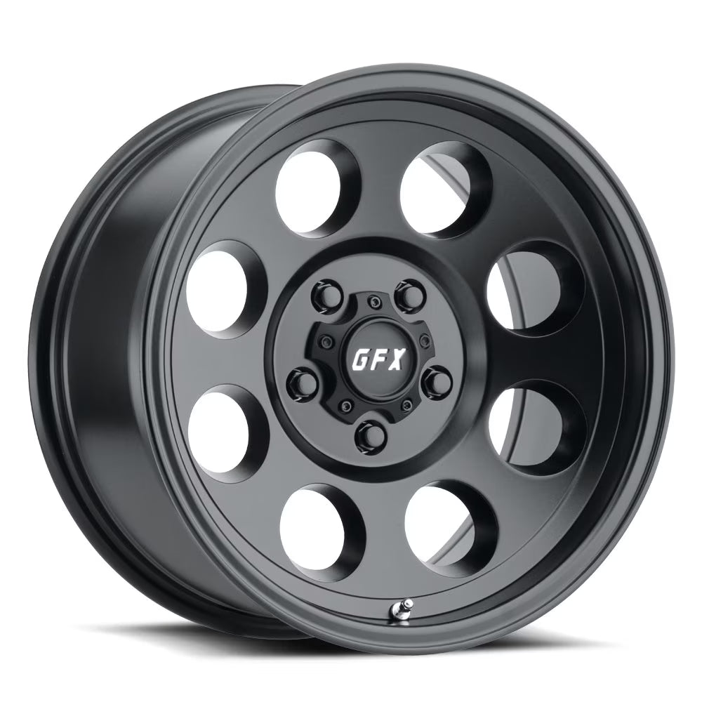 TR-16 Custom Wheel 17x9 inch 5-127 Bolt-Pattern 0 Offset Matte Black Rim Style 8 Hole Mod for Truck/SUV