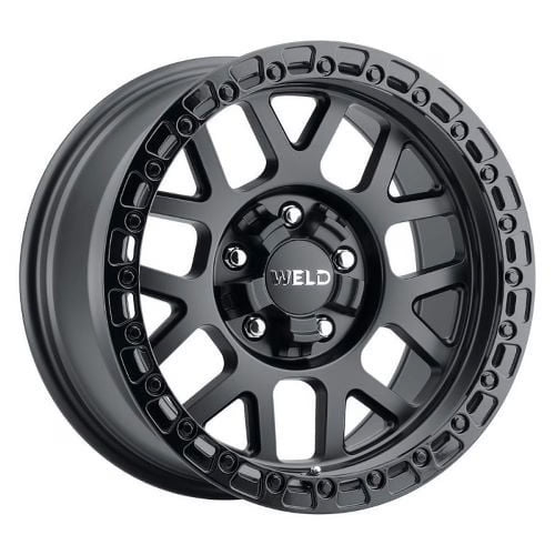 17x10 WELD Off-Road W104 Cinch Satin Black W/ Gloss Ring Wheel 5x4.5/5x5 (-25mm)