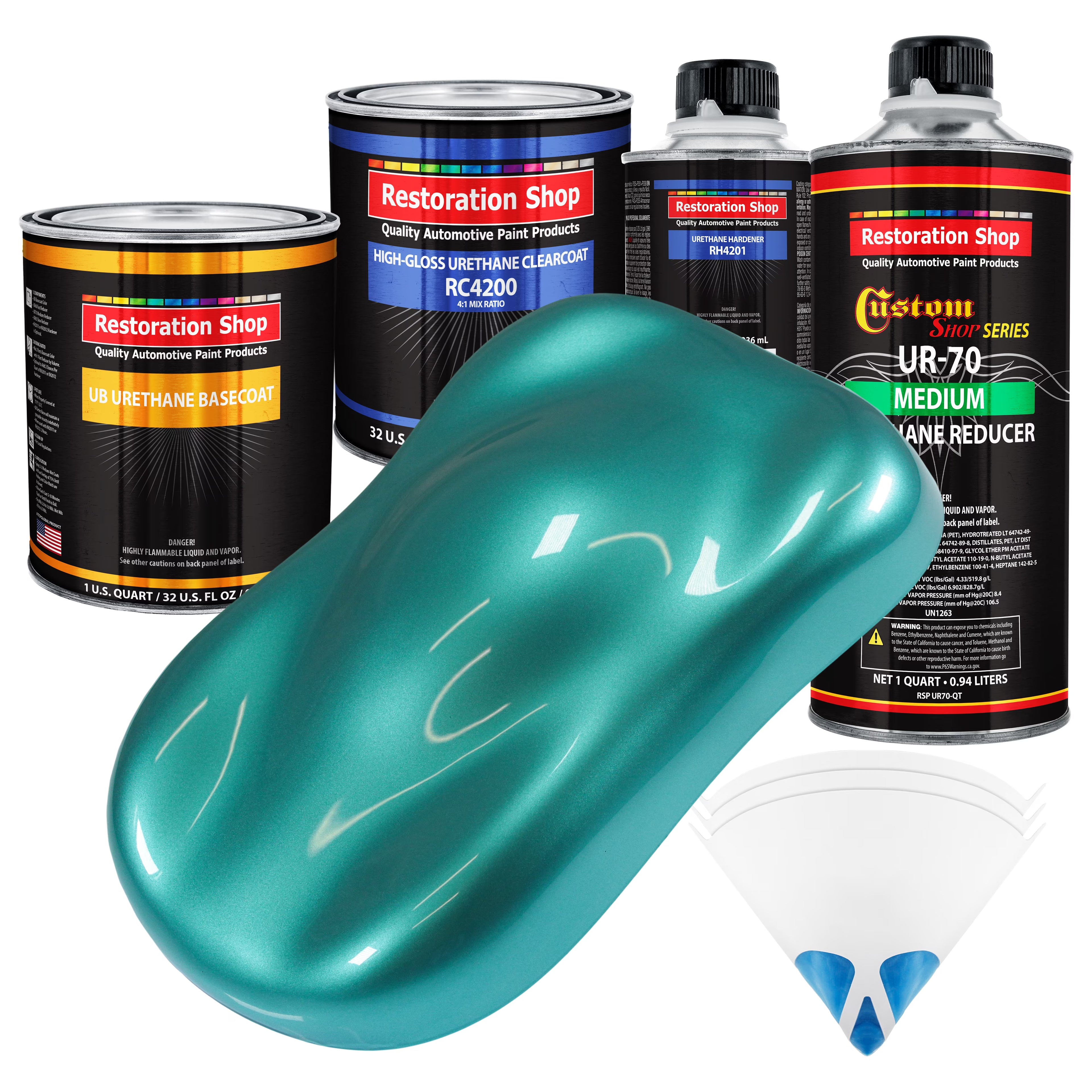 Gulfstream Aqua Metallic Quart URETHANE BASECOAT CLEARCOAT Car Auto Paint Kit