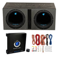 2) Planet Audio 12  1800W Subwoofers + Vented Lined Box Enclosure + Amp + Wire