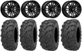 MSA Black Rogue 14  UTV Wheels 26  Bear Claw EVO Tires Yamaha Viking Wolverine YXZ1000R CFMoto ZForce 950 UForce 1000
