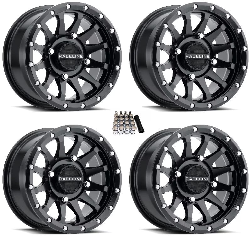 Raceline Trophy UTV Wheels +38mm Black 14  Can-Am Maverick X3 / Honda Pioneer 1000