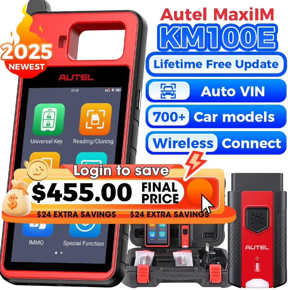Autel MaxiIM KM100E Scanner 2025, Diagnostic Tool OBD Learning for 700+ Brands,Lifetime Free Update