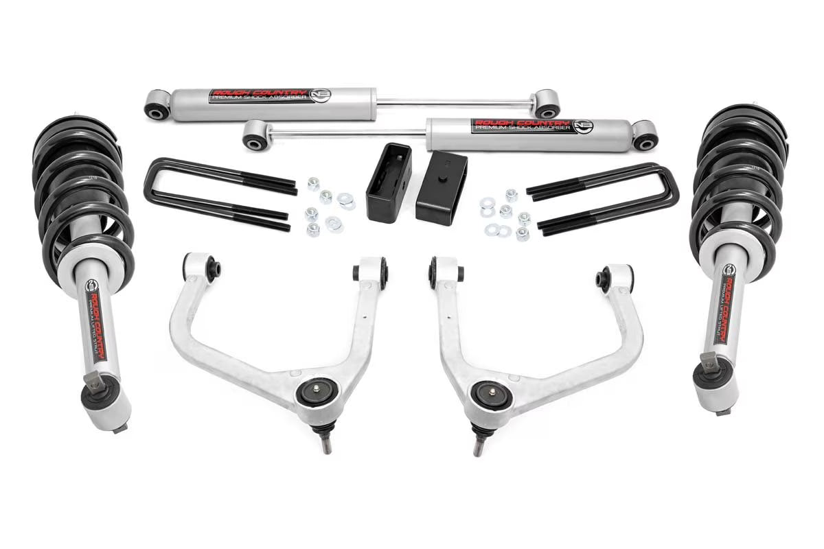 Rough Country 3.5  Lift Kit (fits) 2019-2021 Chevy Silverado 1500 | N3 Struts/Shocks | Forged Alum Control Arms | 29532