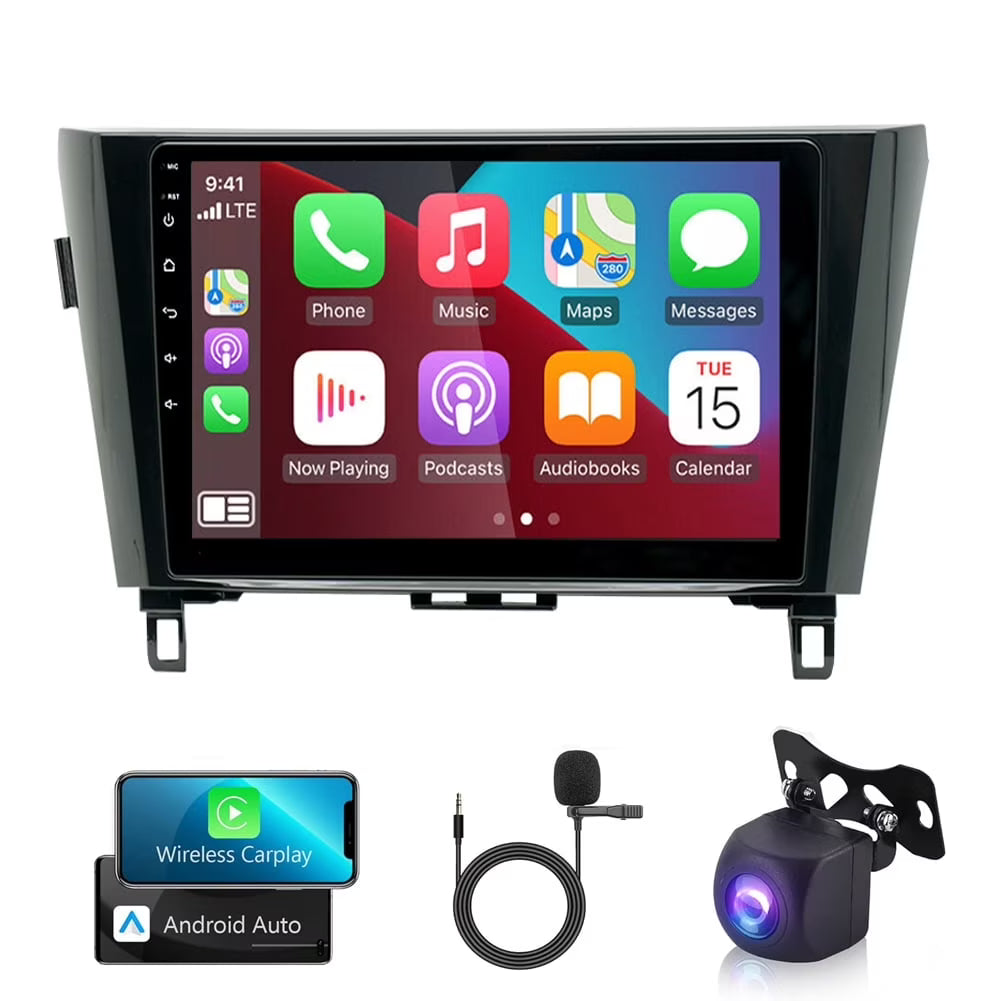 Android 13 Car Stereo Radio for Nissan Xtrail Qashqai Rogue 2014-2019, 10  Car Multifunctional Player Support Carplay Android Auto GPS Navigation WIFI Bluetooth Rear Camera 2GB RAM + 32GB ROM, Black