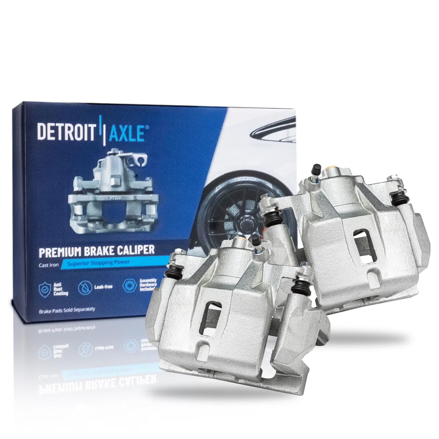 Detroit Axle - Front Left Right Brake Calipers w/Bracket Replacement for Lexus RX330 RX350 RX400h Toyota Highlander - 2pc Set