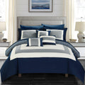 Chic Home Jouein 10 Piece Comforter Set Reversible Hotel Collection Color Block Bed in a Bag