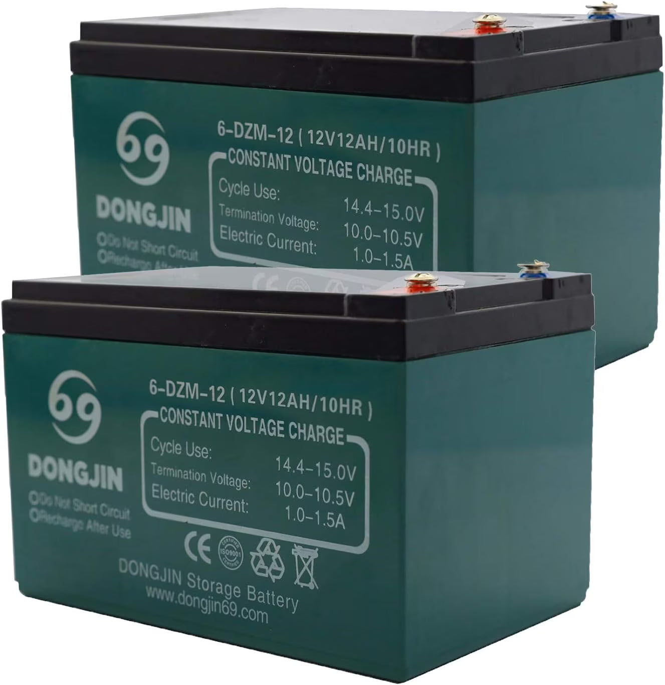2PCS 12V 12Ah 6-DZM-12 Battery for Electric Bike Scooter Go Kart