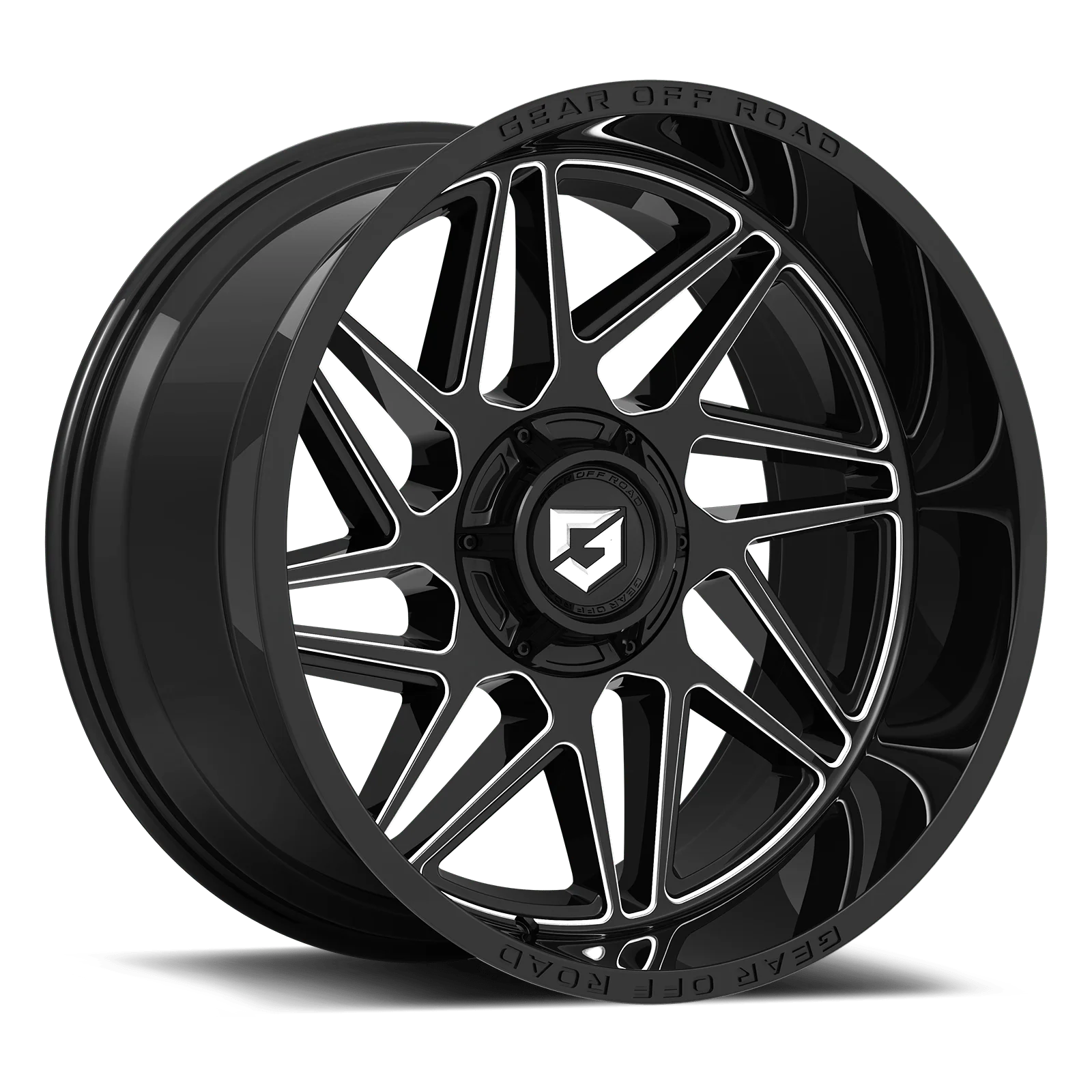Gear Off Road 761BM RATIO 761BM-2108919 20X10 8X180 (-19) G/A 761BM Ratio (HB 124.3) Gloss Black with Milled Spoke Accents & Lip Logo A258652