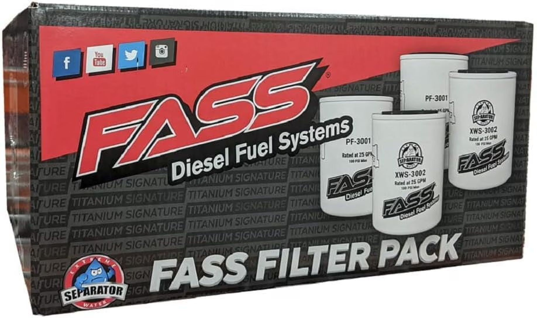 Fass Fuel Filter Fass Fuel Systems Titanium Series Fuel Filter XWS-3002/PF-3001 Pack Of 4(2each)