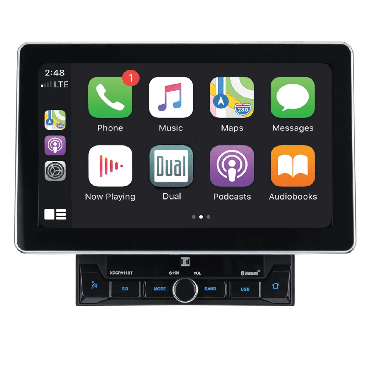 Restored Dual Electronics RMXDCPA11BT 10.1  Double DIN Car Stereo Receiver with Apple CarPlay, Android Auto and Built-in Bluetooth - (Refurbished) Headunit Only