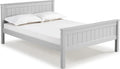 Alaterre Furniture Harmony Full Wood Platform Bed. Sturdy Pine with Wide Plank Headboard and Footboard. Ideal for Kids Bedroom. Dove Gray