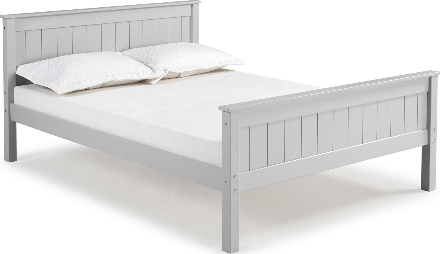 Alaterre Furniture Harmony Full Wood Platform Bed. Sturdy Pine with Wide Plank Headboard and Footboard. Ideal for Kids Bedroom. Dove Gray