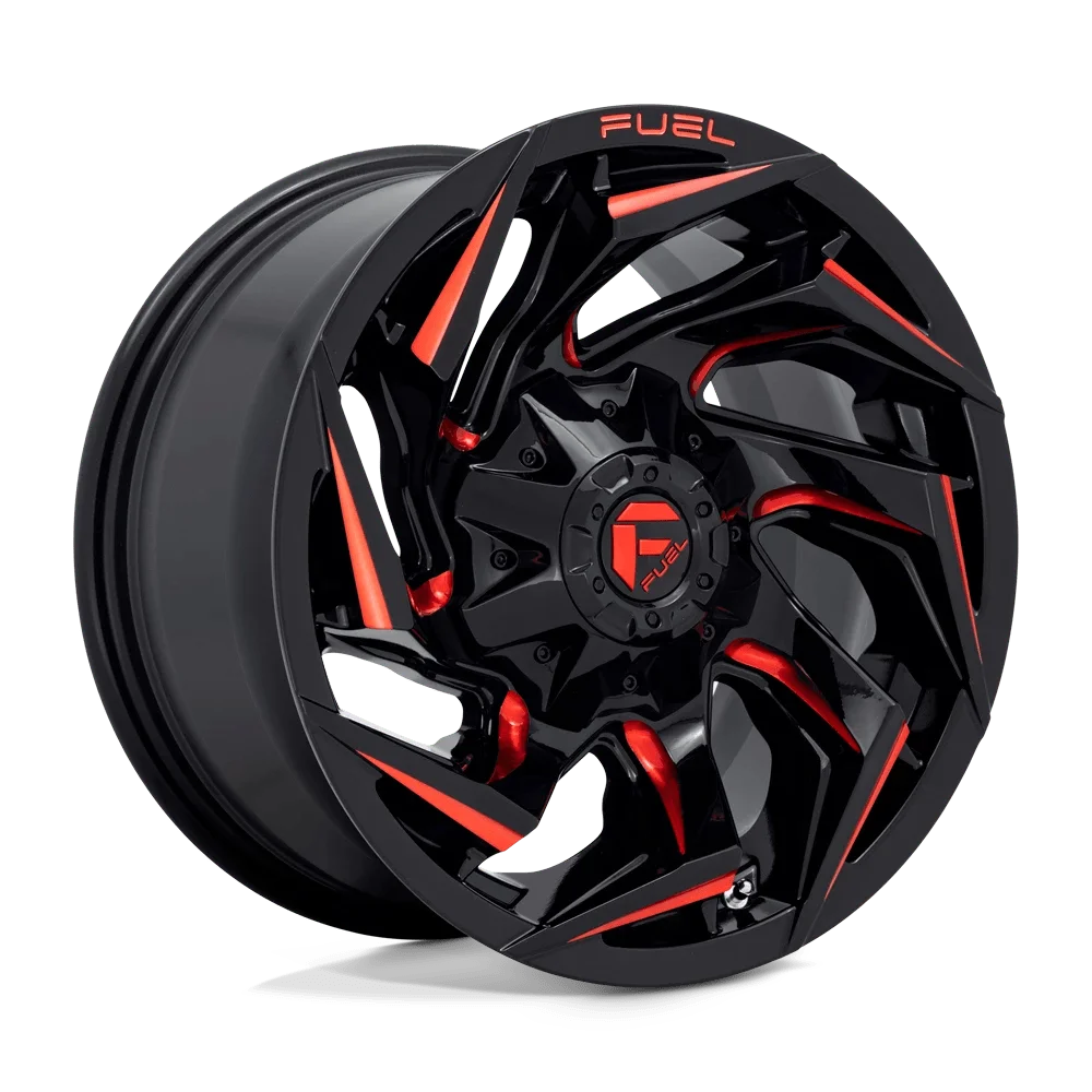 Fuel D755 Reaction 18X9 8X170 1Et 125.1Cb Gloss Black Milled With Red Tint Wheel