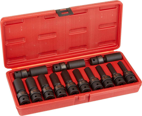 13 PC 3/8¡å DR 12 PT UNIV IMPACT SOCKET SET METRIC