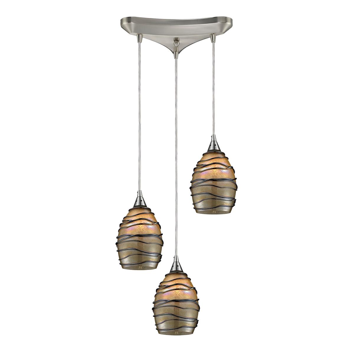 Elk Home 10-Inch Wide Vines Mini Pendant. Transitional. Satin Nickel